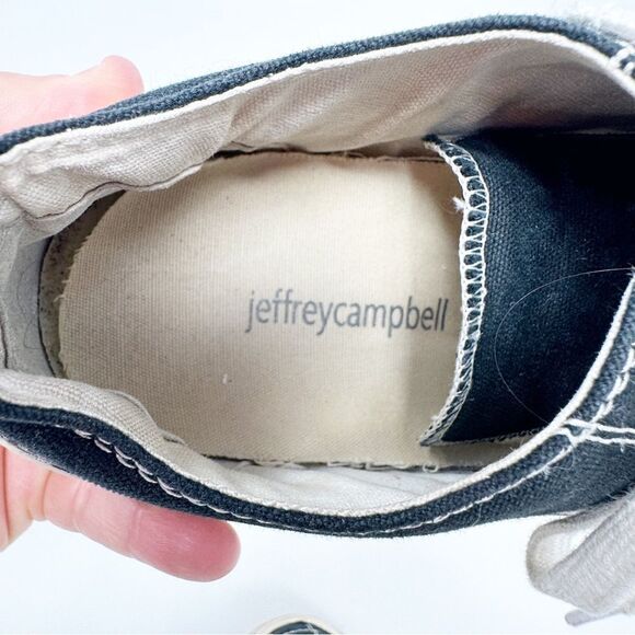 Jeffrey Campbell Endorphin Platform Canvas Sneakers Black Size 8 - Picture 8 of 8